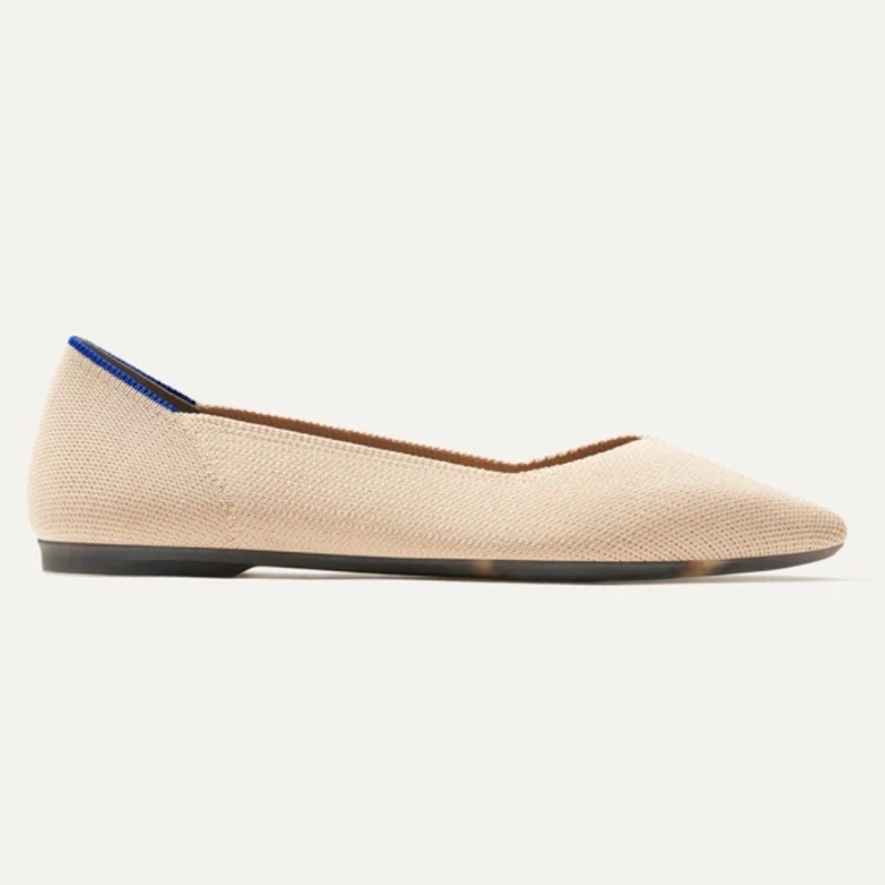 Rothy's The Point Ecru Neutral Pointed Toe Flats Size 8 NEW!